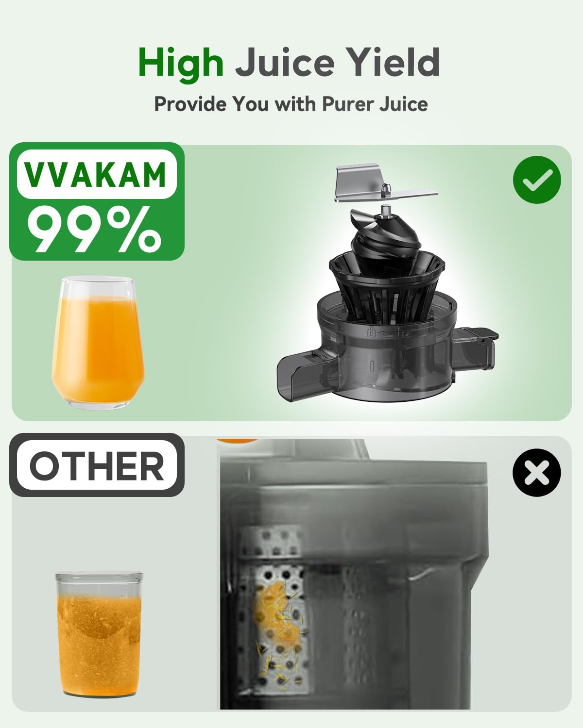 VVAKAM función inversa ayuda a desatascar jugos.