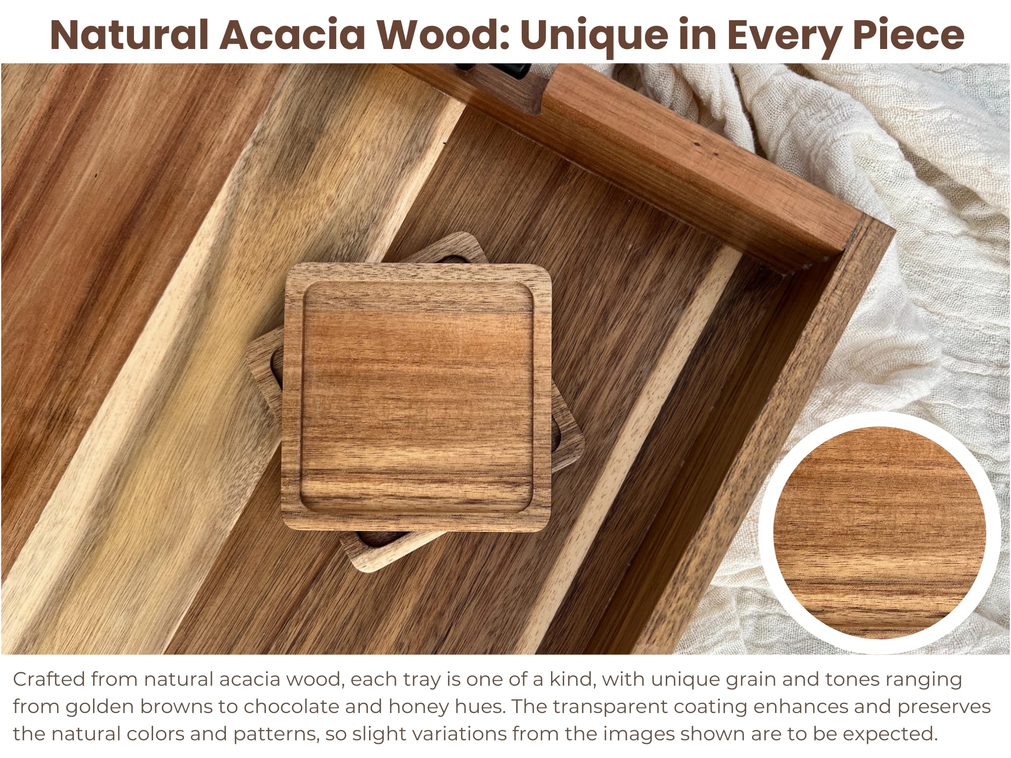 Detalle dovetail en madera de acacia VVEROs