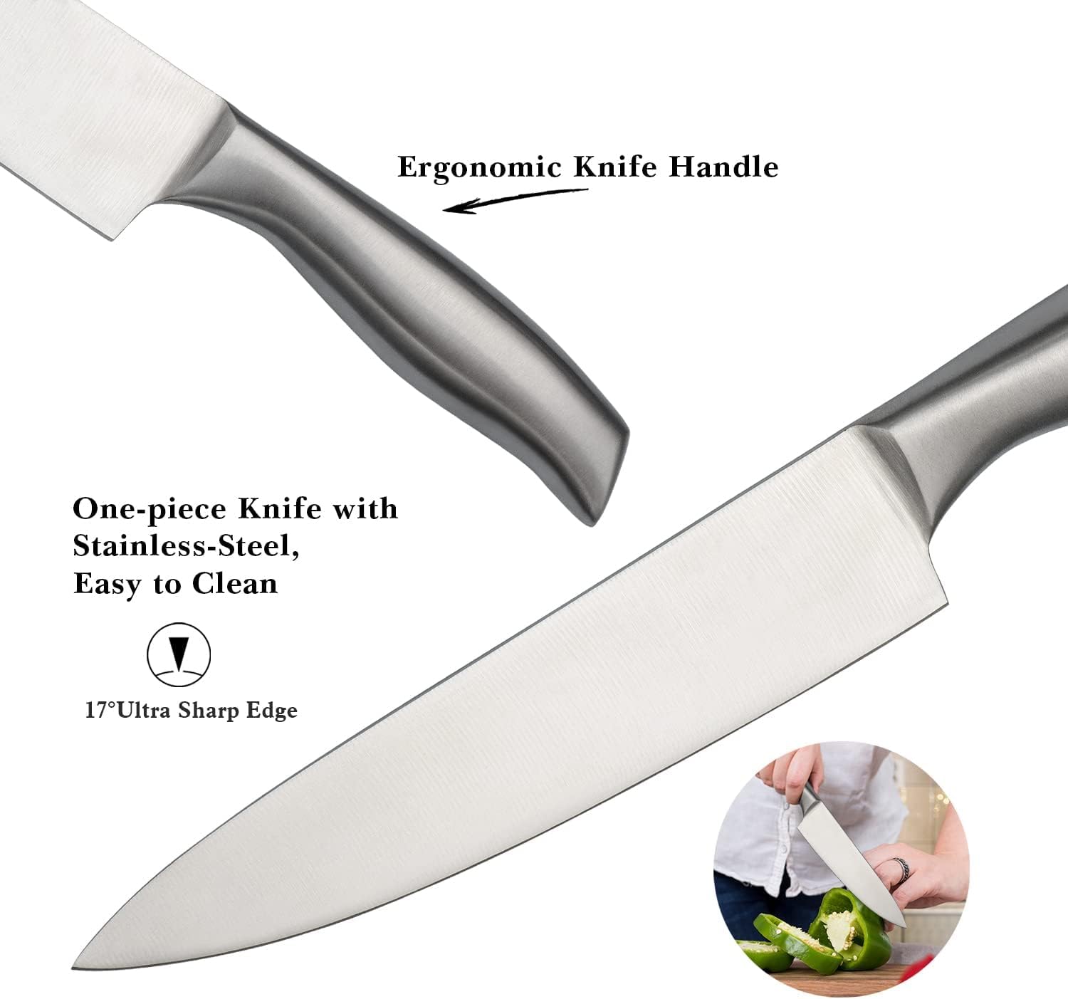 Cuchillos de bistec dentados Vvwgkpk, 6 piezas, ideales para cortes limpios.