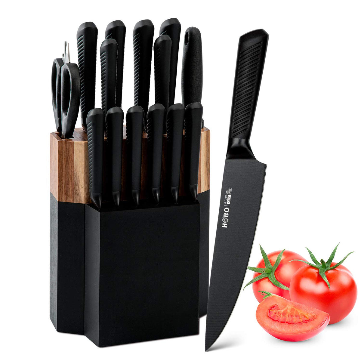 Cuchillos Vvwgkpk en bloque de madera, almacenamiento elegante para la cocina