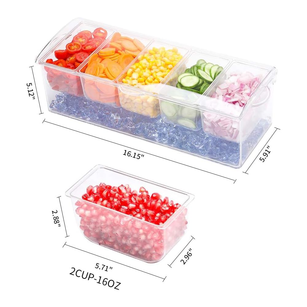 VWMYQ bandeja para fiesta con hielo mantiene las guarniciones frescas.