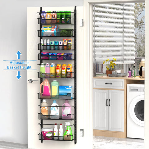 VyGrow bandejas ajustables para puerta, mantienen productos altos en sitio seguro.