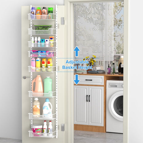 VyGrow cestas ajustables organizador puerta despensa para especias, snacks y útiles de baño.