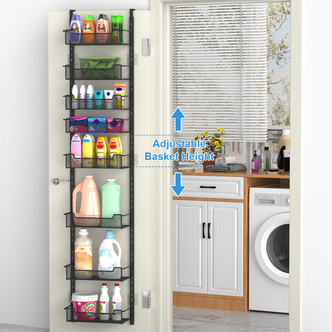 Cestas ajustables VyGrow en la puerta para adaptar almacenamiento de cocina.