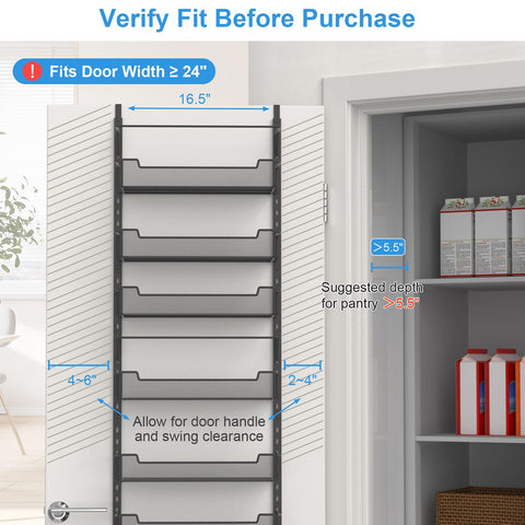 VyGrow sistema de fijación para puerta, instalación estable con accesorios incluidos.