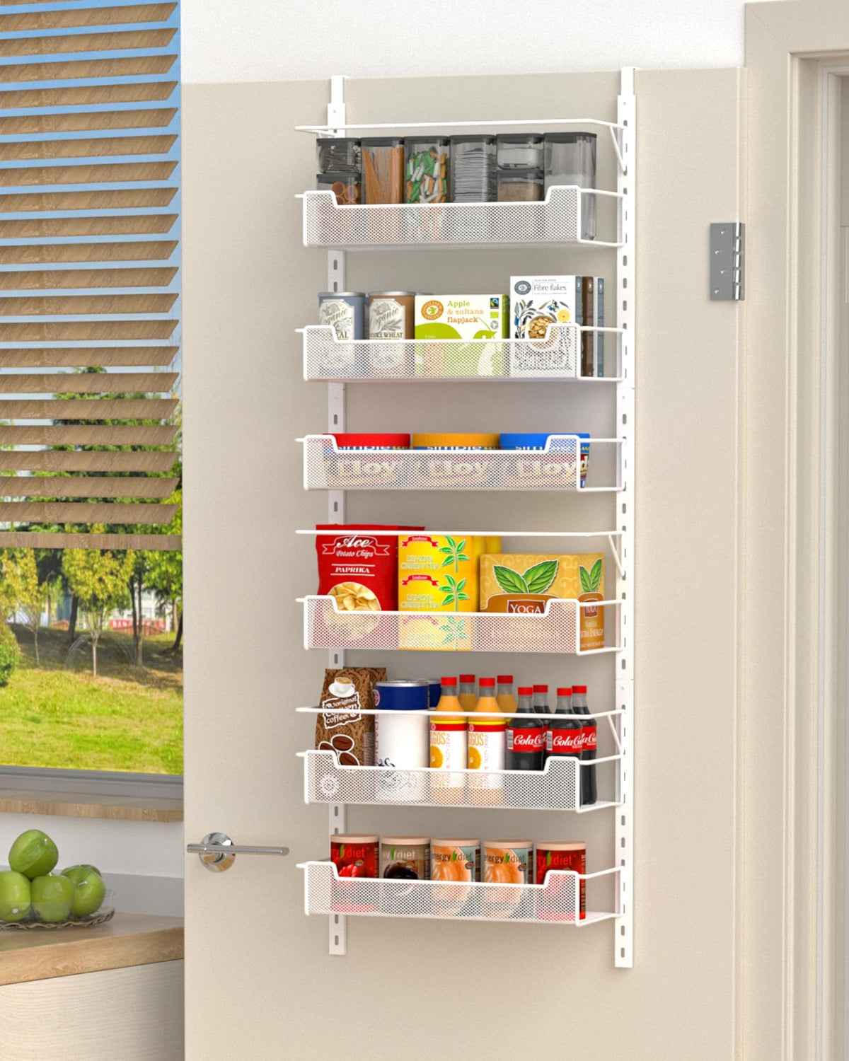 VyGrow organizador despensa sobre puerta con 6 bandejas para aprovechar espacio