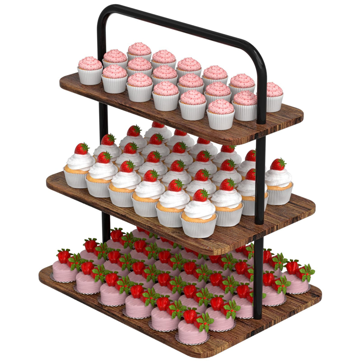 VyGrow soporte para dulces tres niveles, exhibe postres de forma elegante.