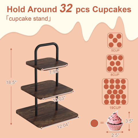 VyGrow Cupcake Stand torre de postres con capacidad para 32 cupcakes