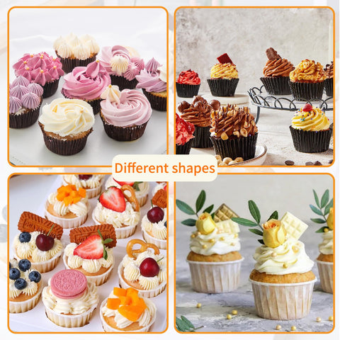 Decoración versátil para cupcakes, tartas y galletas con acabado profesional.
