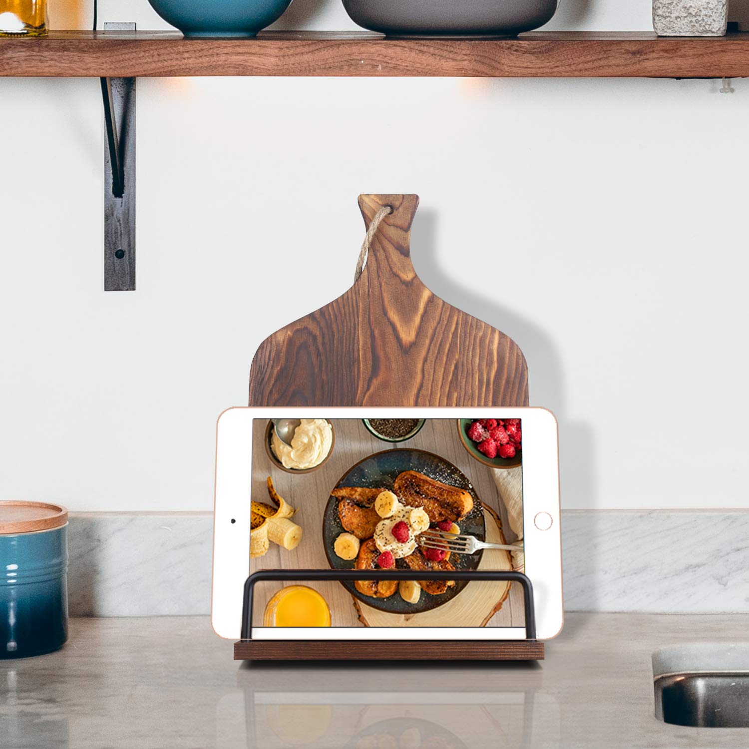 VYNOPA dimensiones-soporte-cocina-compacto: diseño ligero para mostradores ordenados.