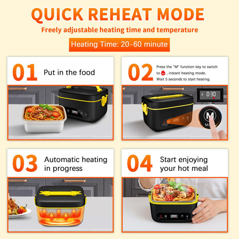 Caja de almuerzo VYRALOFT con batería de 24000mAh para calentar y cargar