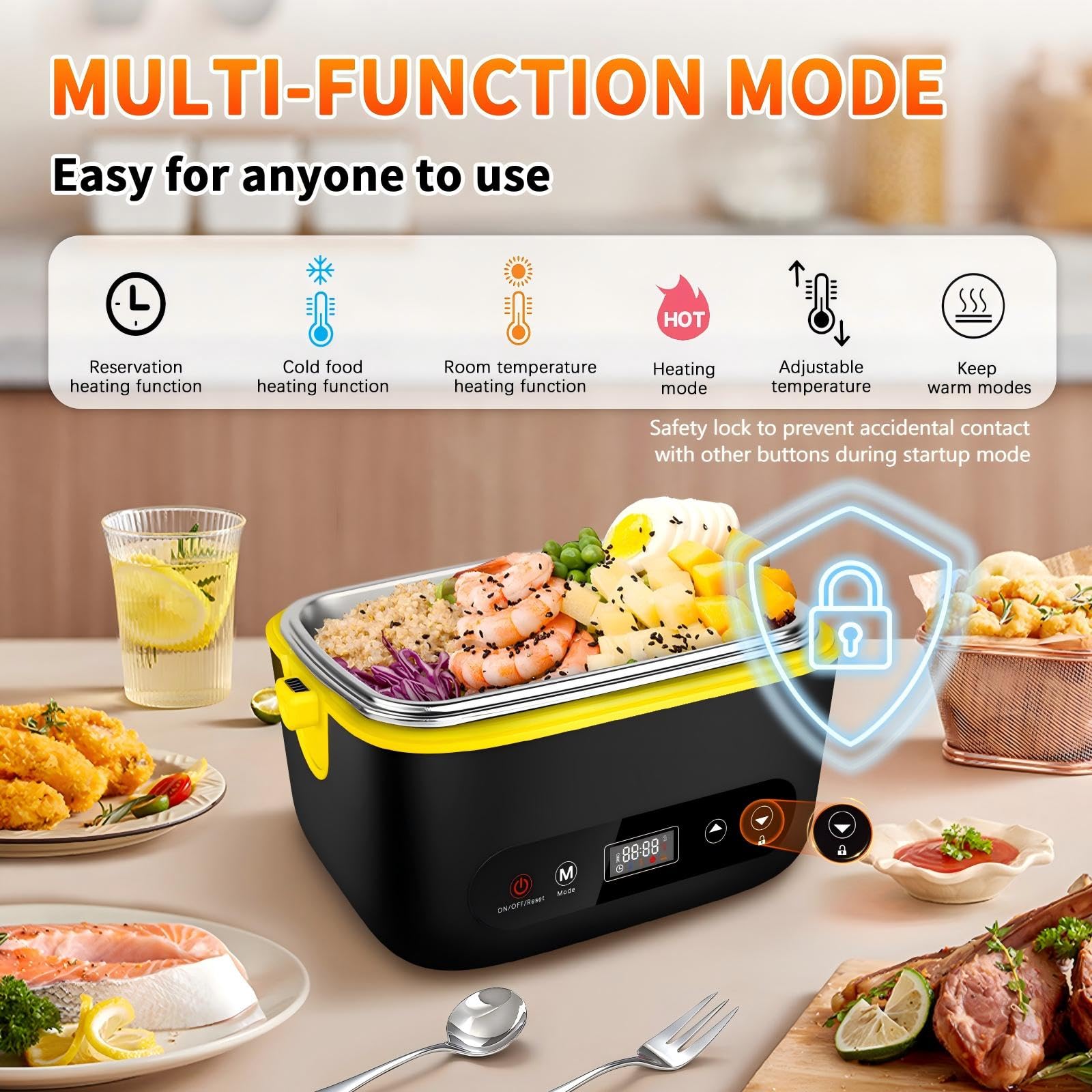 Caja de almuerzo VYRALOFT con capacidad de cinco tazas para comidas completas
