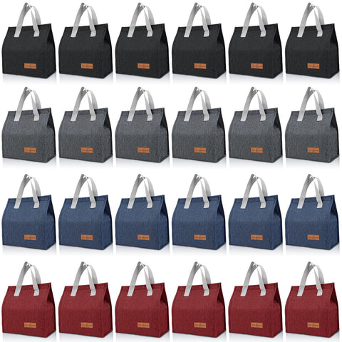 Bolsas de almuerzo VZZNN 24 pack multicolores para oficina y uso diario.