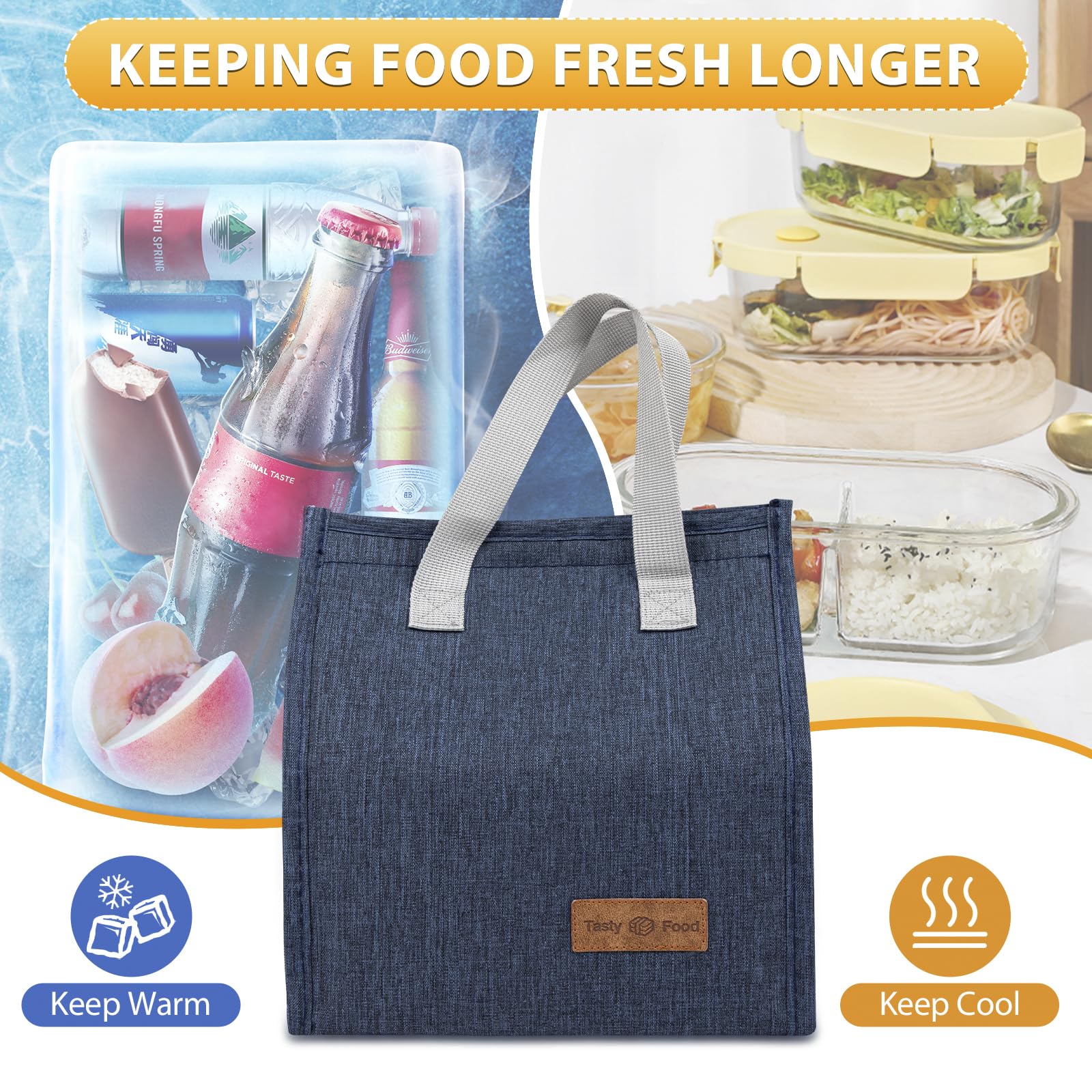 Interior aislante de las bolsas VZZNN con aluminio para conservar alimentos.
