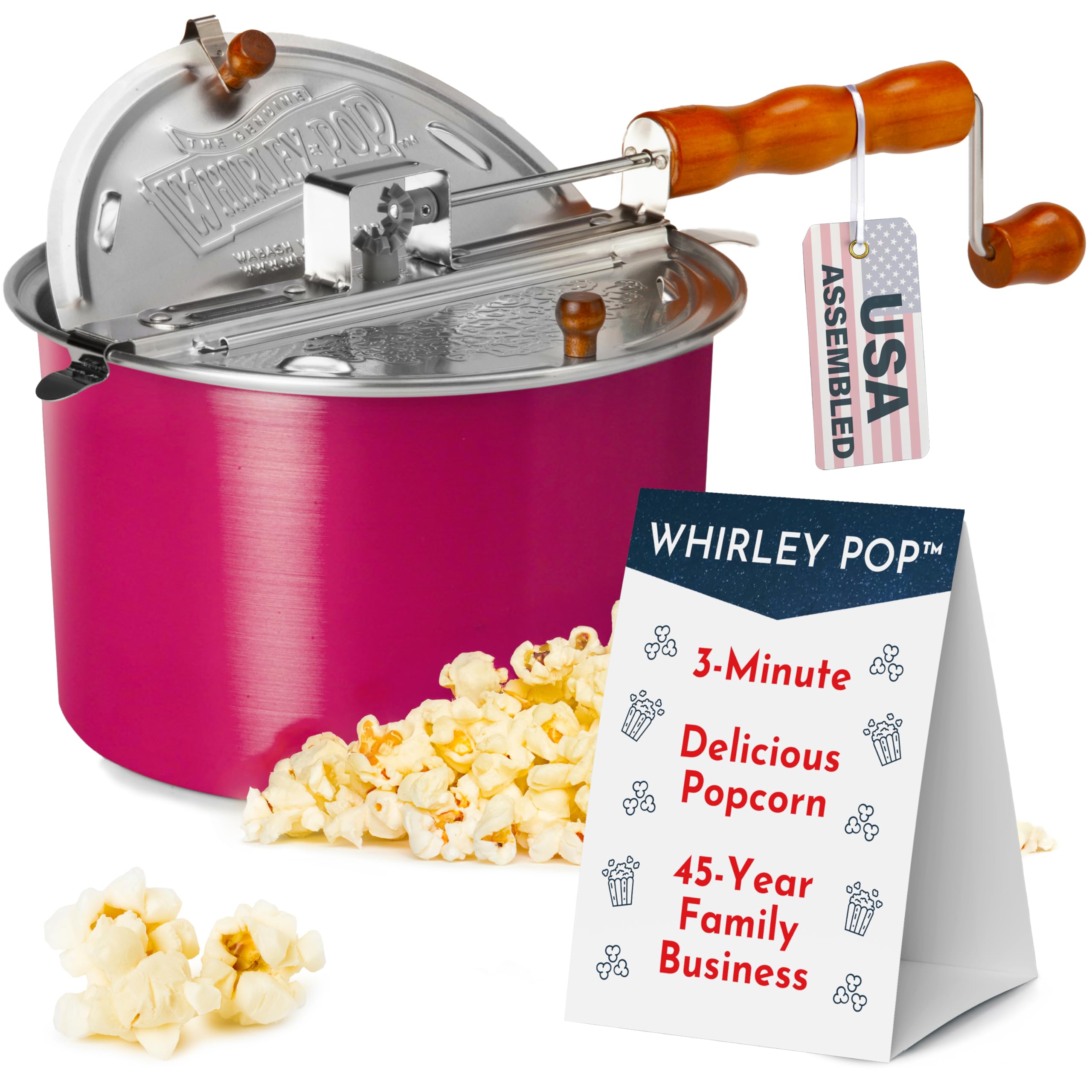 Palomitas caseras con la máquina rosa de Wabash Valley Farms para cine en casa.