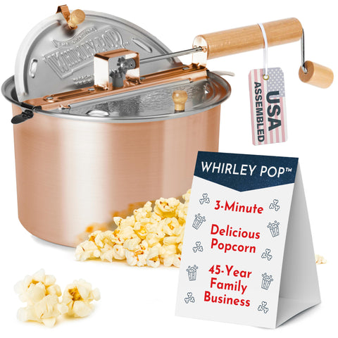 Original Whirley Pop de Wabash Valley Farms, palomitero de cobre para cocción rápida