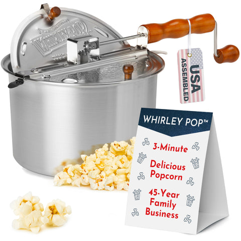 Whirley Pop de Wabash Valley Farms con tapa removible para limpieza rápida