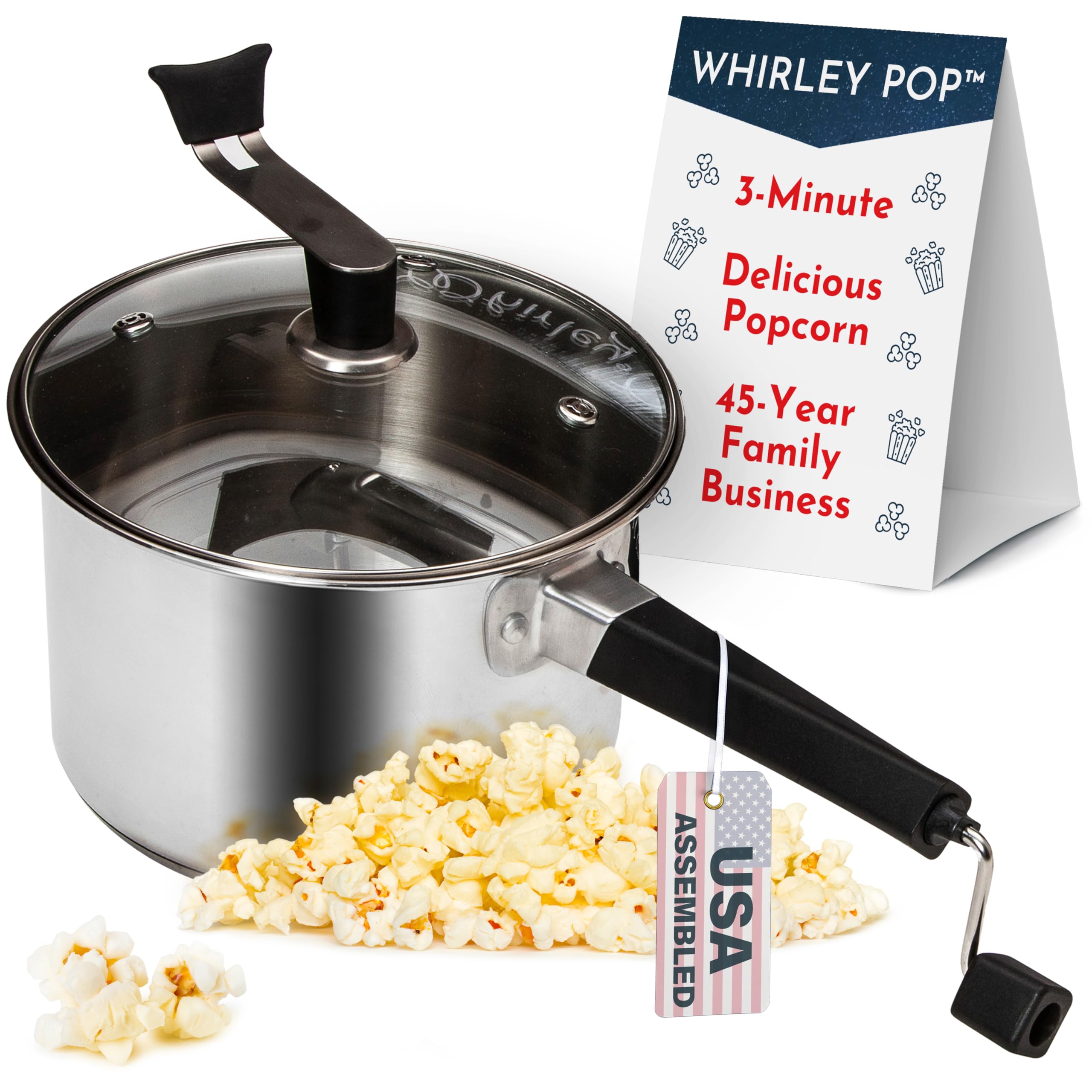 Whirley Pop Platinum Series con engranajes de metal para cocción estable
