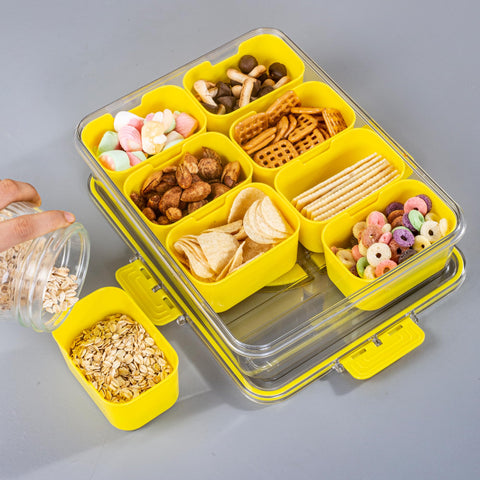 Bandeja de preparación para ensaladas y snacks, reutilizable y duradera.