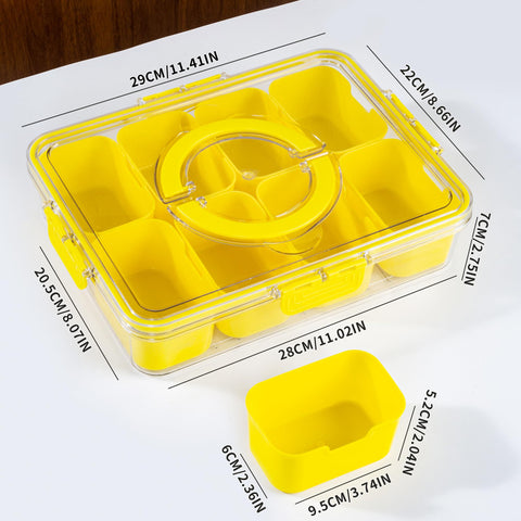 Bandeja de 8 compartimentos WACOI para frutas y frutos secos en casa o viaje.