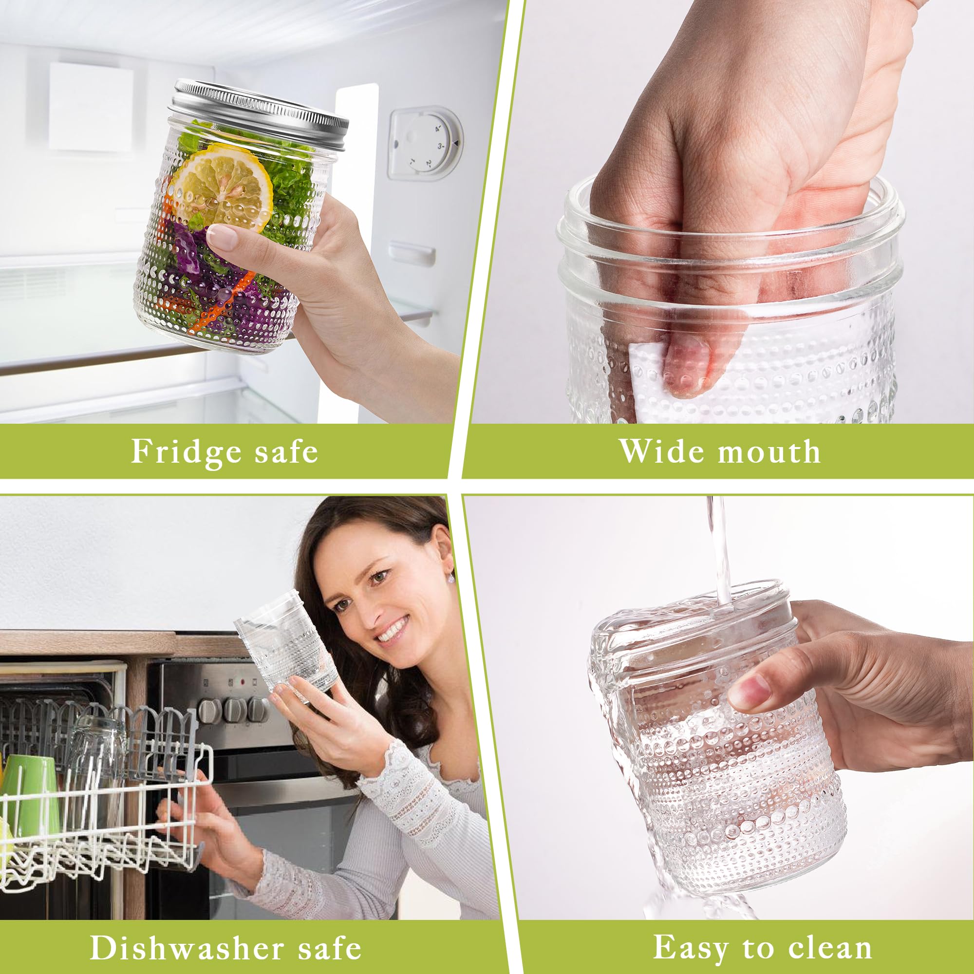 Vidrio libre de BPA de WACOI Mason 16oz garantiza seguridad alimentaria