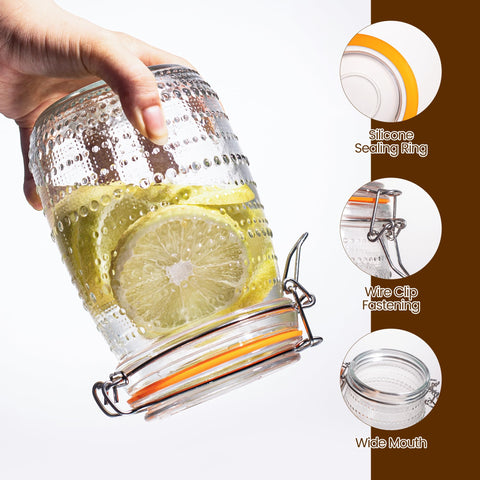 Jarra de vidrio WACOI 32 oz, claro y resistente para uso diario