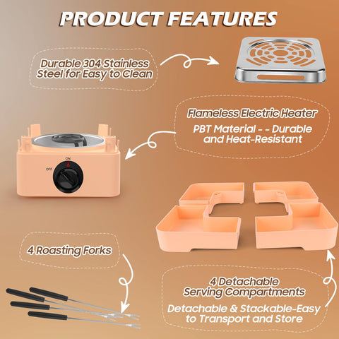 WADEO bandejas desmontables para compartir ingredientes