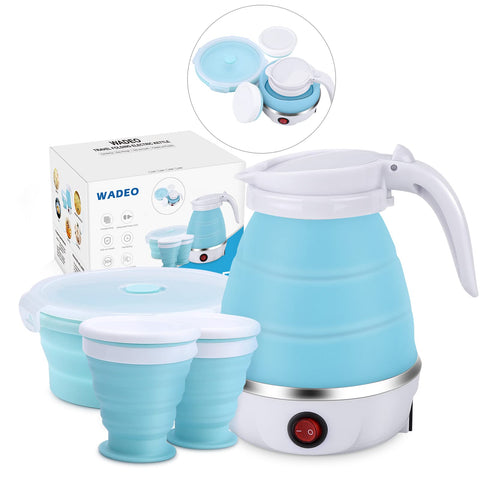 WADEO tetera eléctrica Portátil 600 ml para hervir rápido durante viajes.