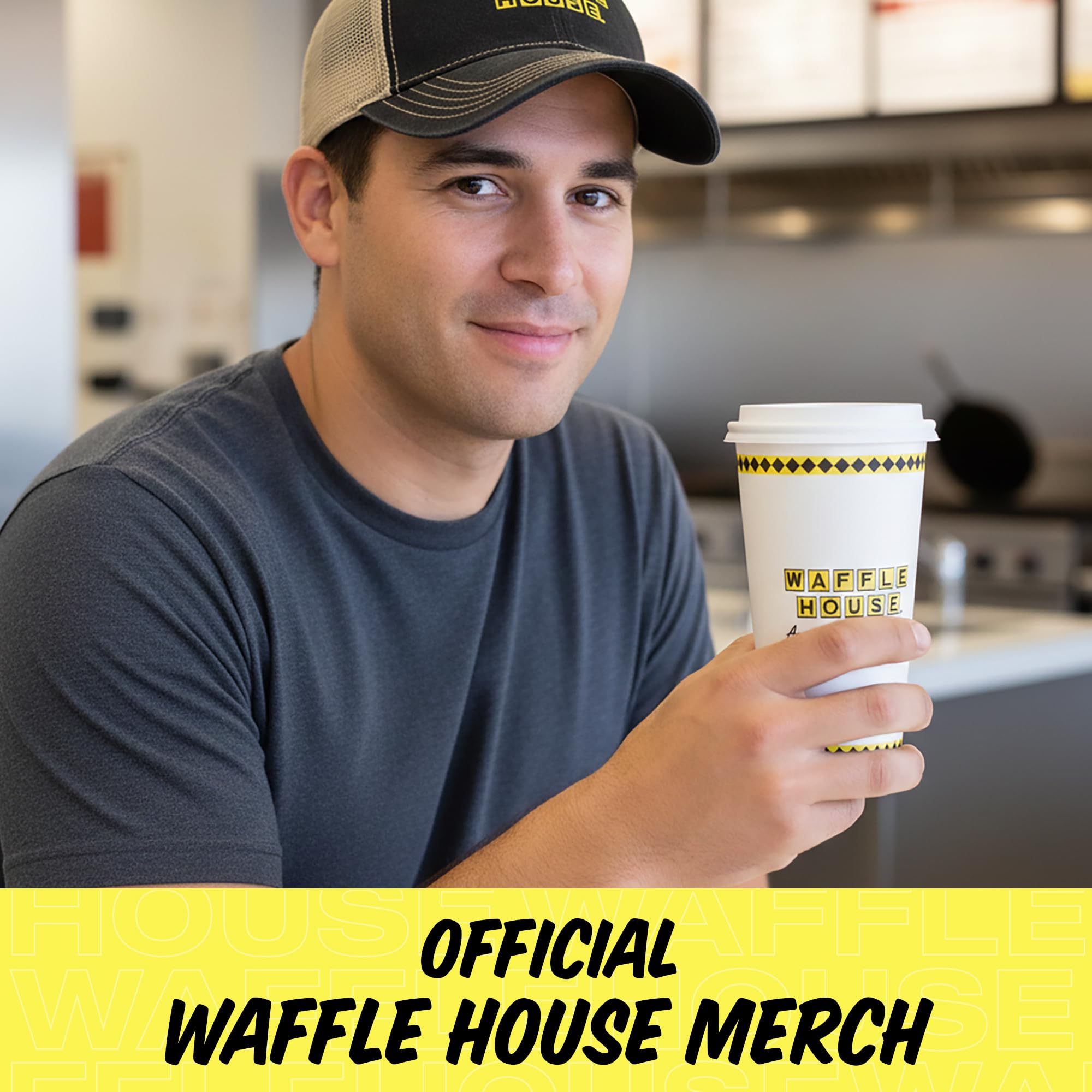 Vaso Waffle House compatible con portavasos en coche