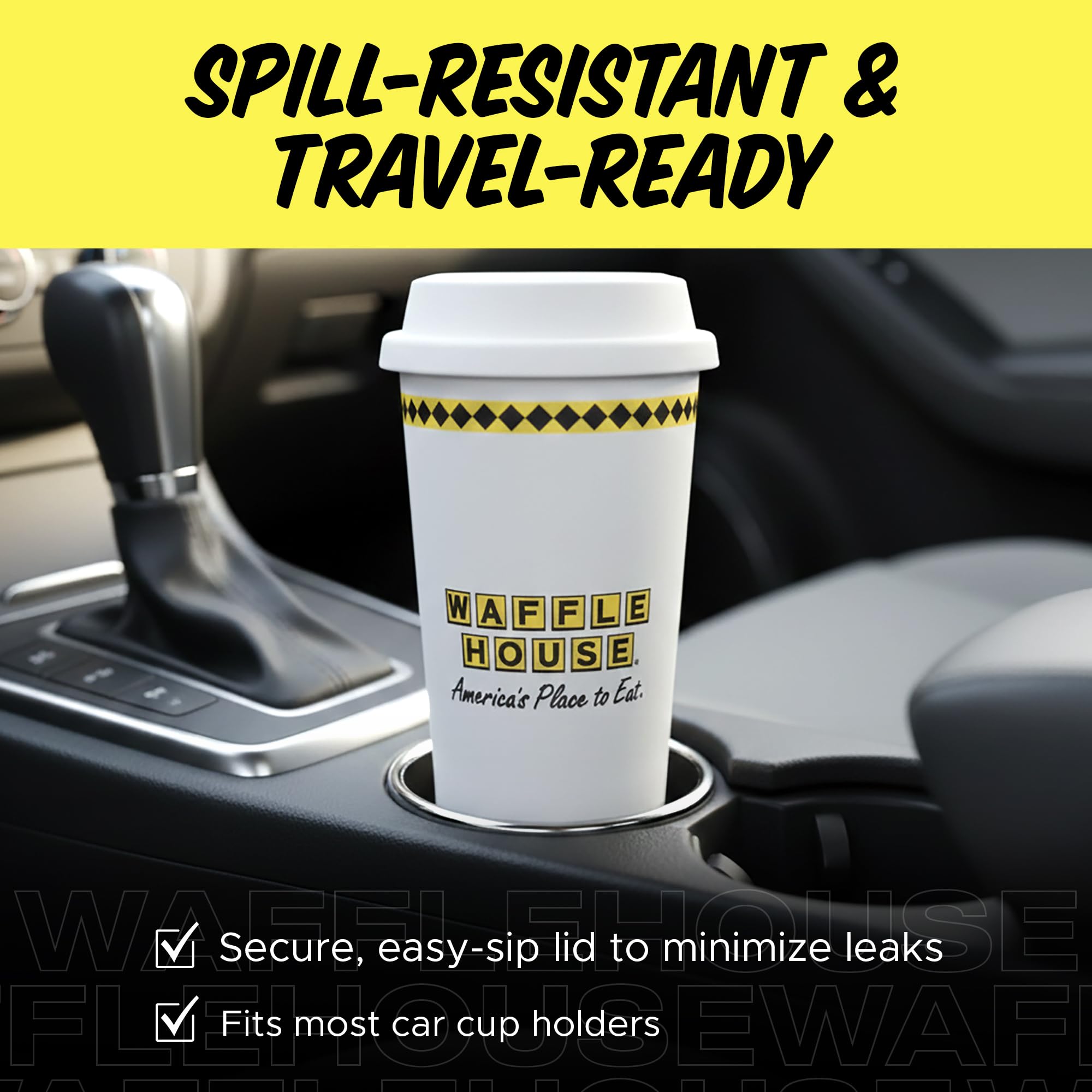 Vaso Waffle House ideal para viajes, estudio y trabajo