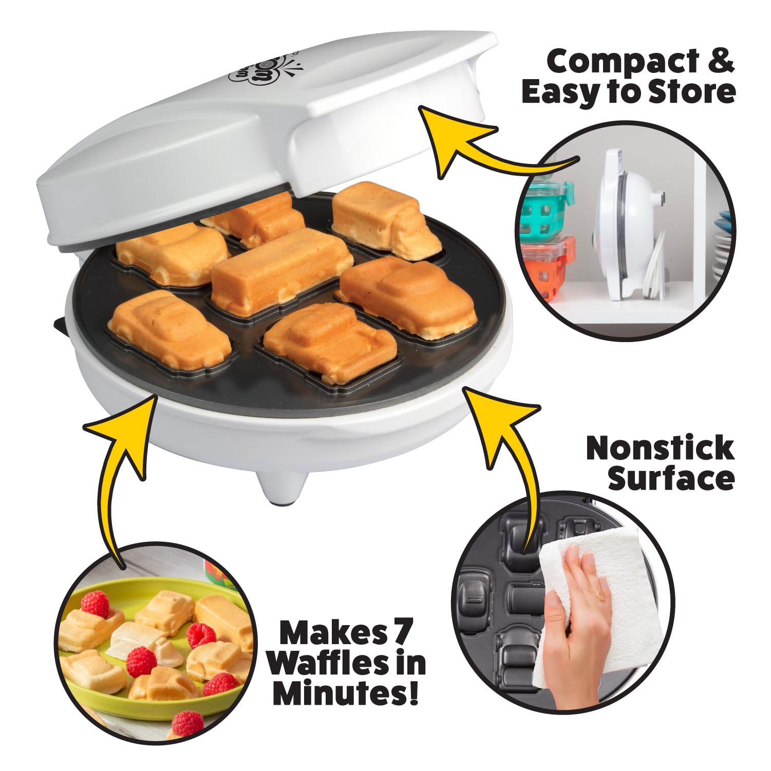 Waffle Wow! camión monstruo: gofres temáticos para fiestas infantiles.
