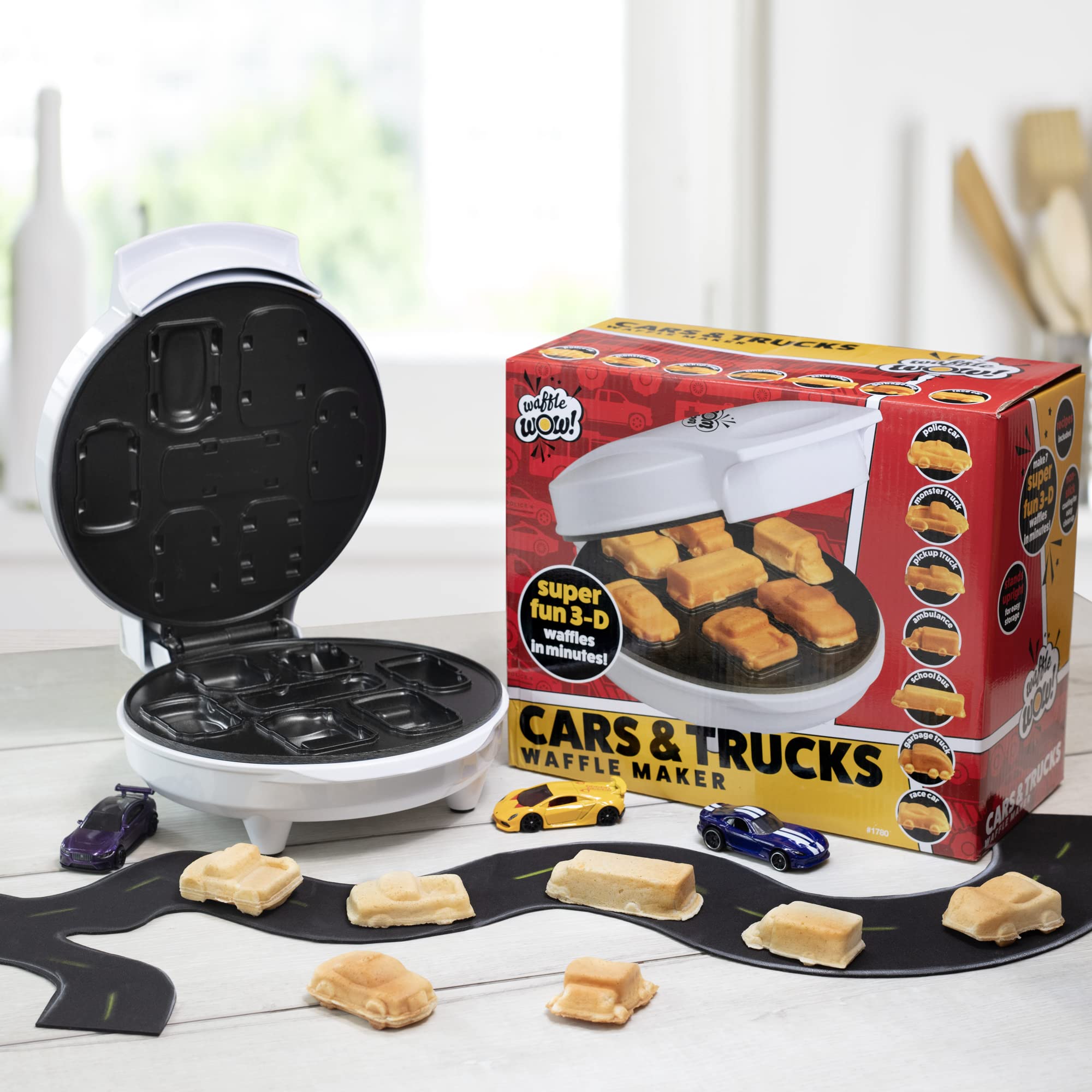 Waffle Wow! diseños de coches: gofres detallados para desayunos imaginativos.
