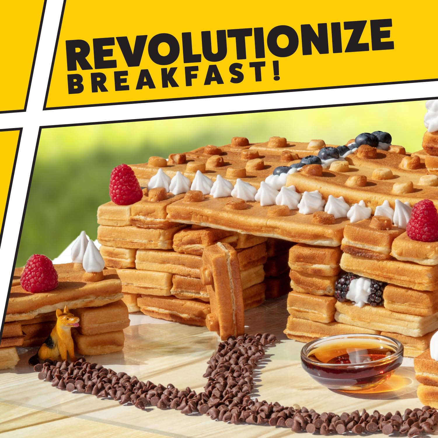 Waffle Wow figuras de ladrillos para juego culinario en familia.