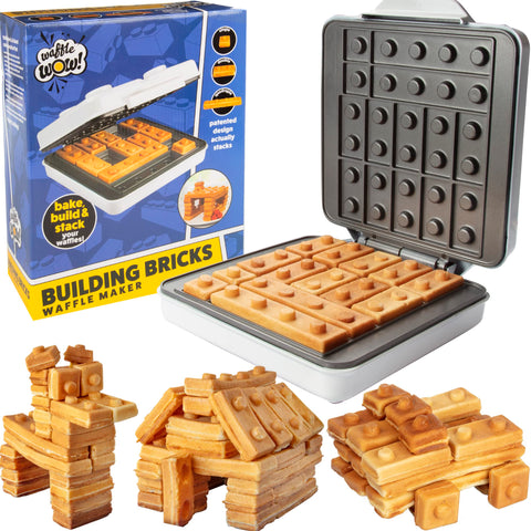 Waffle Wow ladrillos de construcción en forma de waffles para desayunos divertidos.