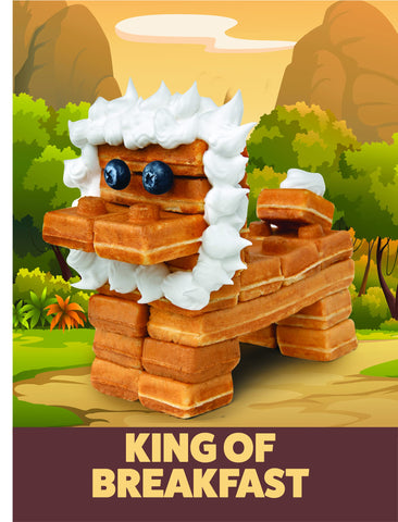 Para niños y adultos, juego creativo con waffles.