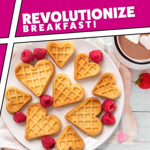 Waffle Wow plancha antiadherente facilita limpieza y uso sencillo.