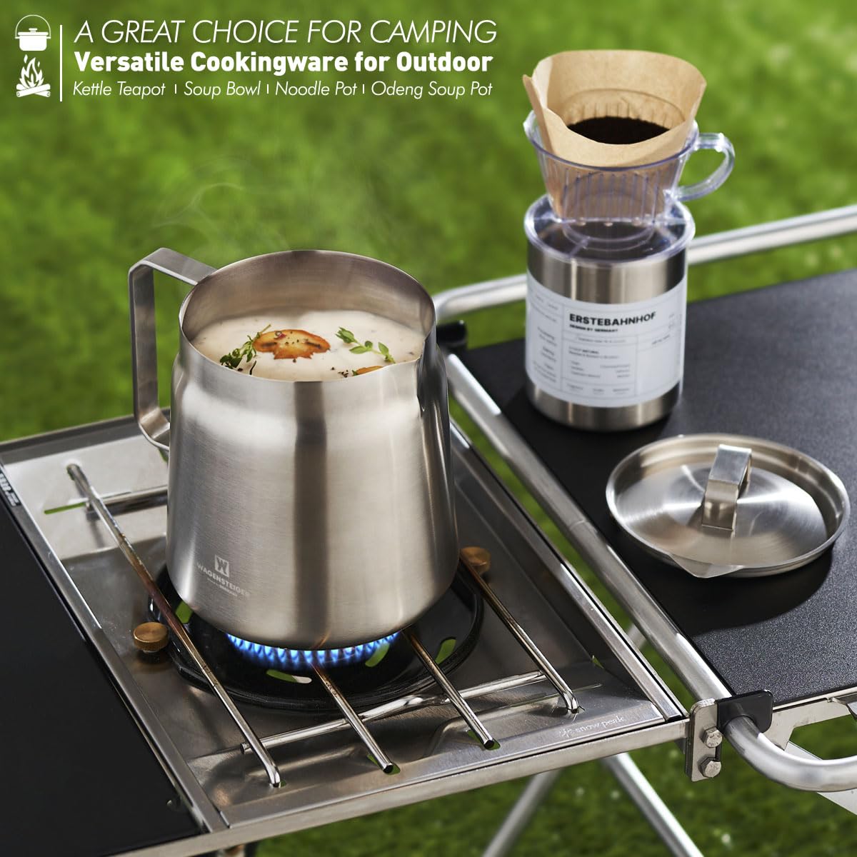 HERVIDOR WAGENSTEIGER para exterior, ideal para camping y aventuras.