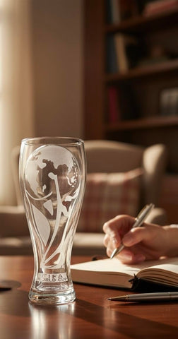 Conjunto regalo Wagon International: vaso pilsner y abrebotellas para reuniones.