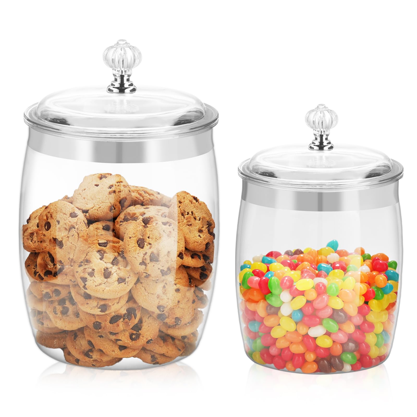 Wagrvuy tarro galletas 128oz, almacenamiento claro para galletas y dulces