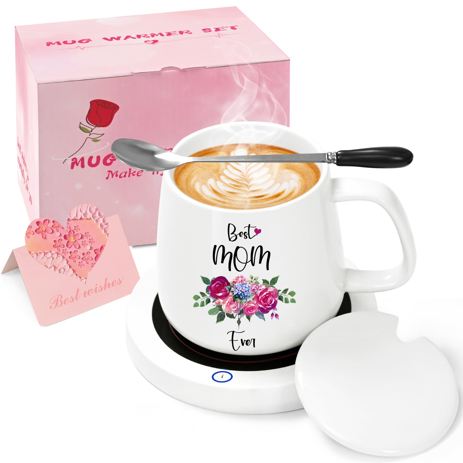 Waipfaru taza calentador en escritorio mantiene bebidas a temperatura ideal para la jornada