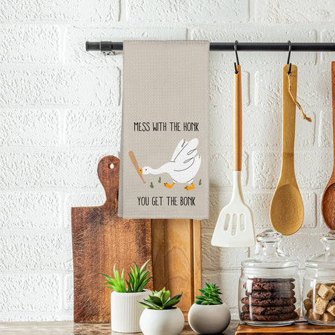 WAITPI toalla decorativa con ganso y humor rústico para uso diario en la cocina.