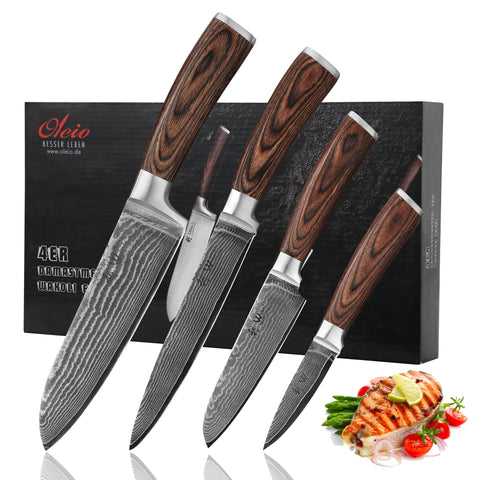 Cuchillo carne Wakoli EDIB con damasco, filo duradero para carnes tiernas