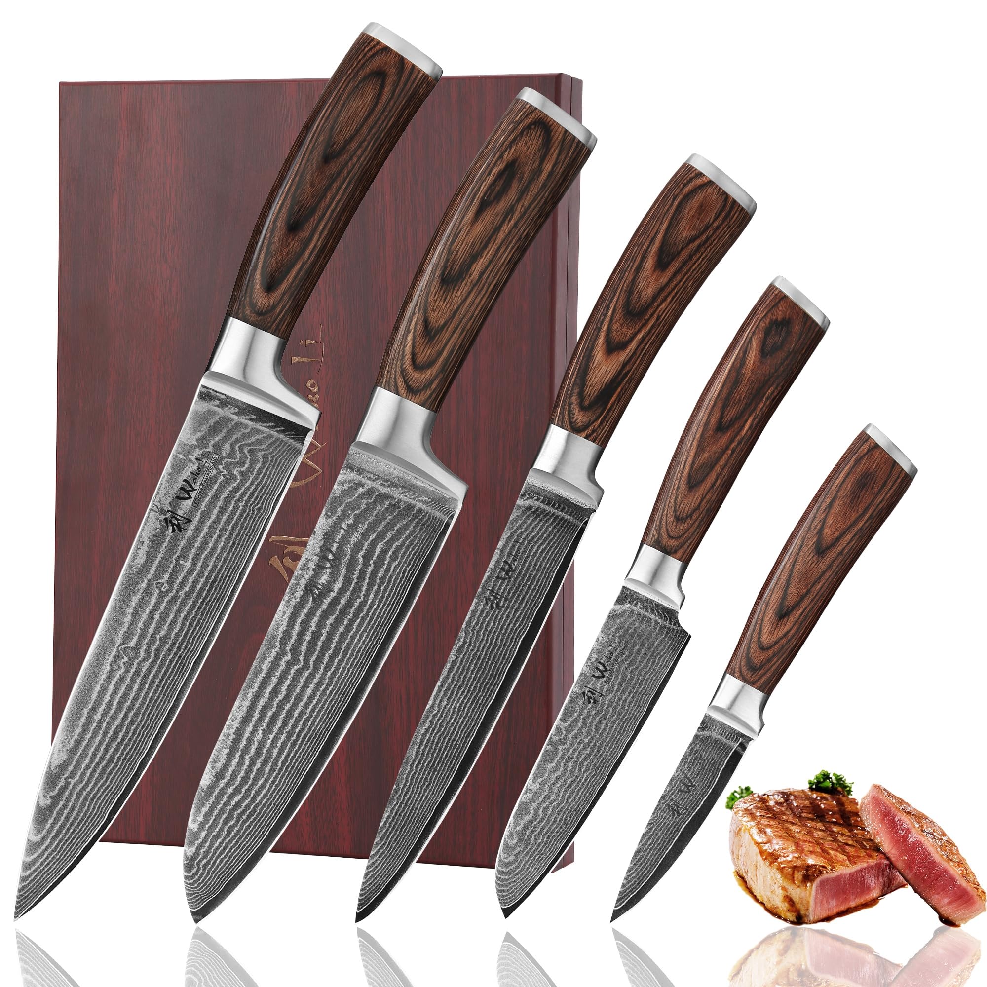 Cuchillo chef Wakoli EDIB en primer plano, filo afilado para precisión.