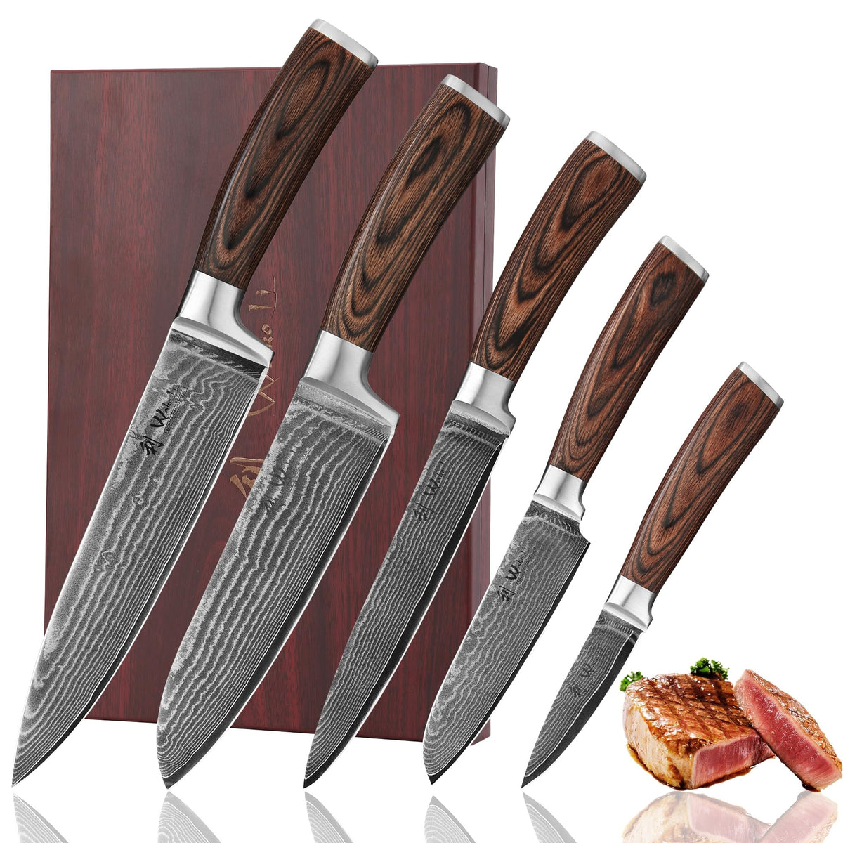 Cuchillo chef Wakoli EDIB en primer plano, filo afilado para precisión.