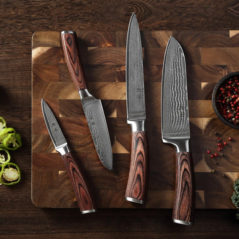 Cuchillo pelador Wakoli EDIB con damasco, precisión para pelar frutas