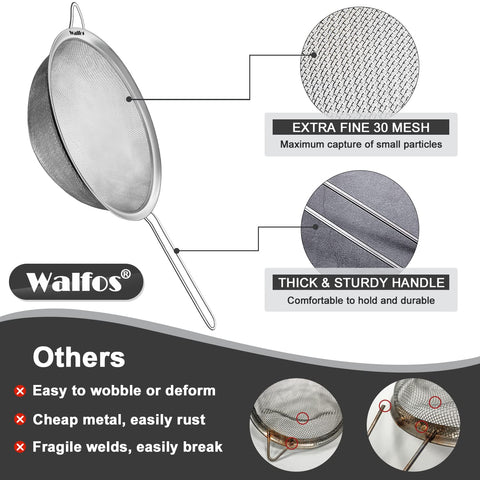 Almacenamiento práctico: colgando el colador Walfos ahorra espacio.