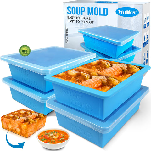 Bandeja Walfos para congelar 2 tazas con porciones precisas.