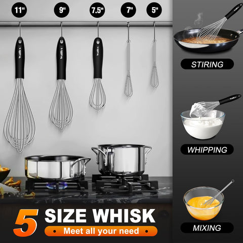 Batidor Walfos de 9 pulgadas para cremas y salsas ligeras.