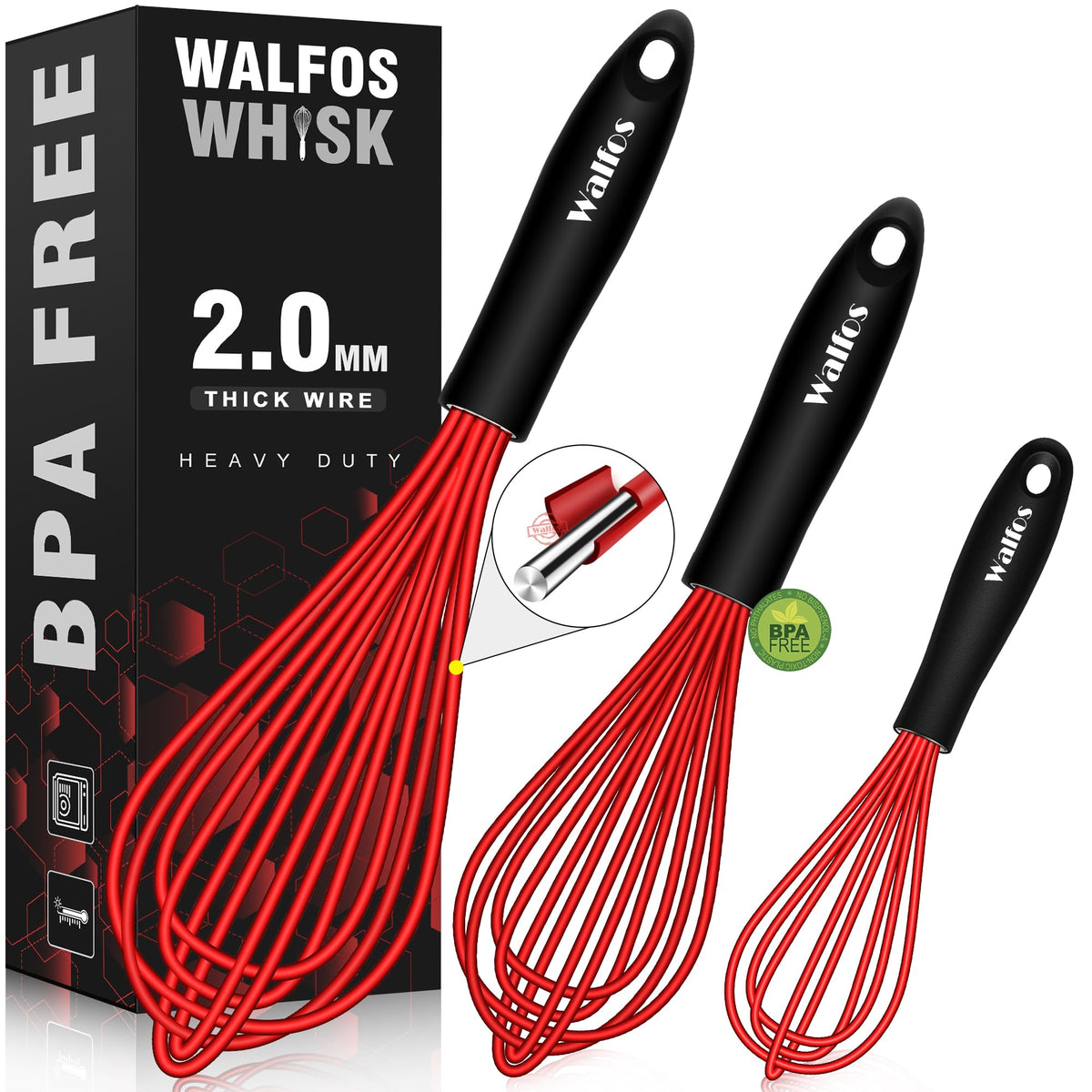 Batidor Walfos de silicona para cocina sin rayar superficies antiadherentes