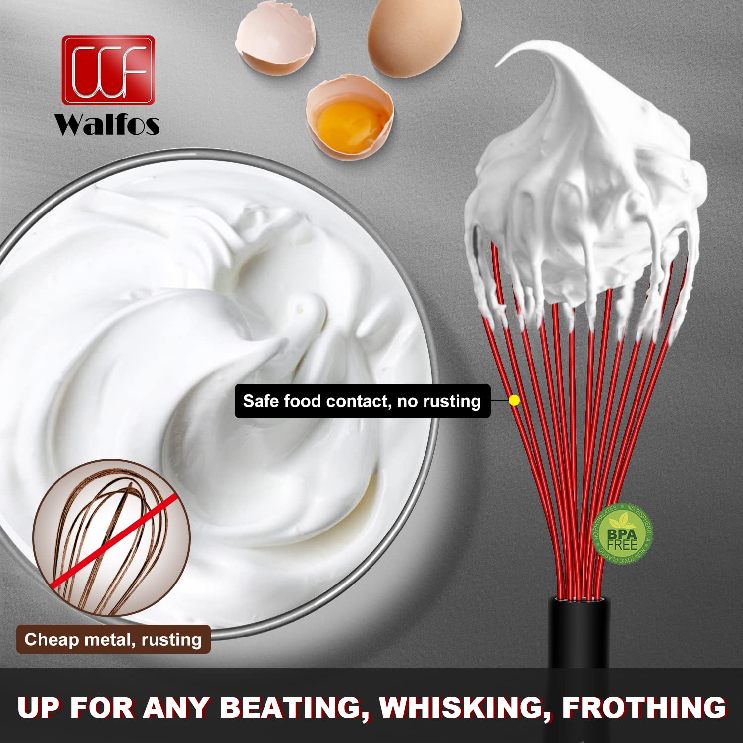 Batidor Walfos silicona con diseño cero residuos